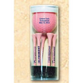 Golf Ball Tube w/ Six Pink 2 3/4" Tees & 1 Golf Ball